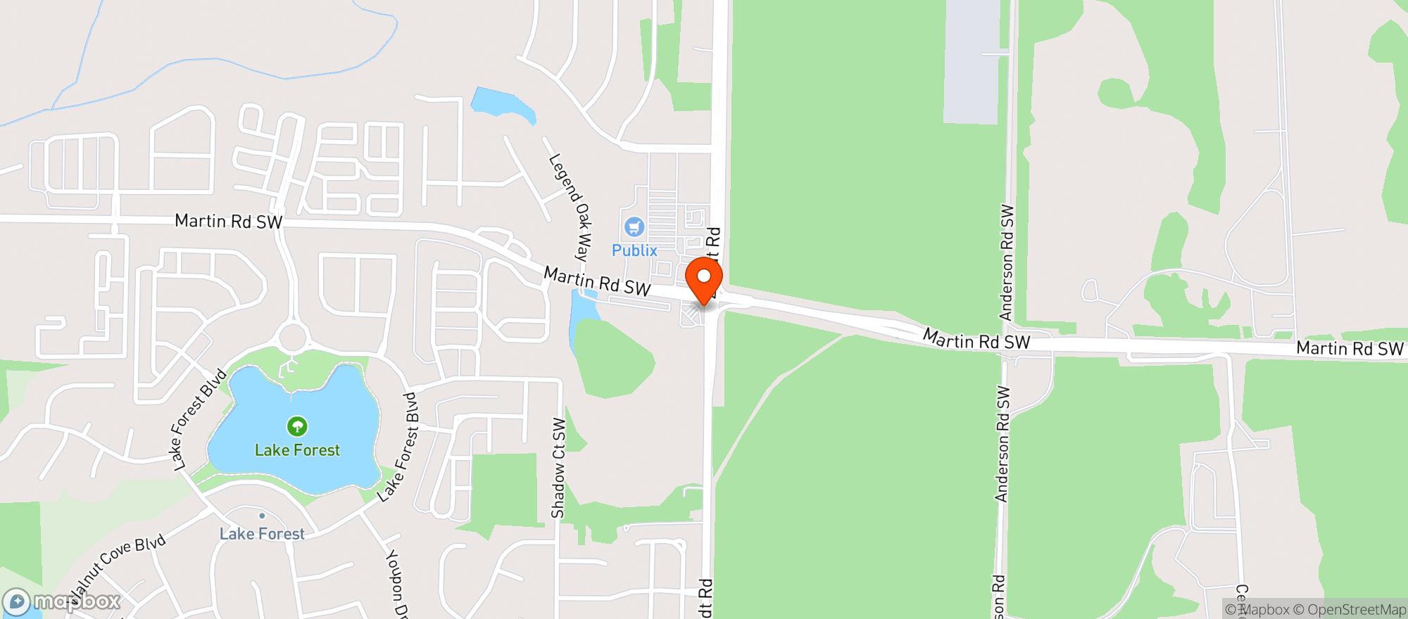 Map showing Publix