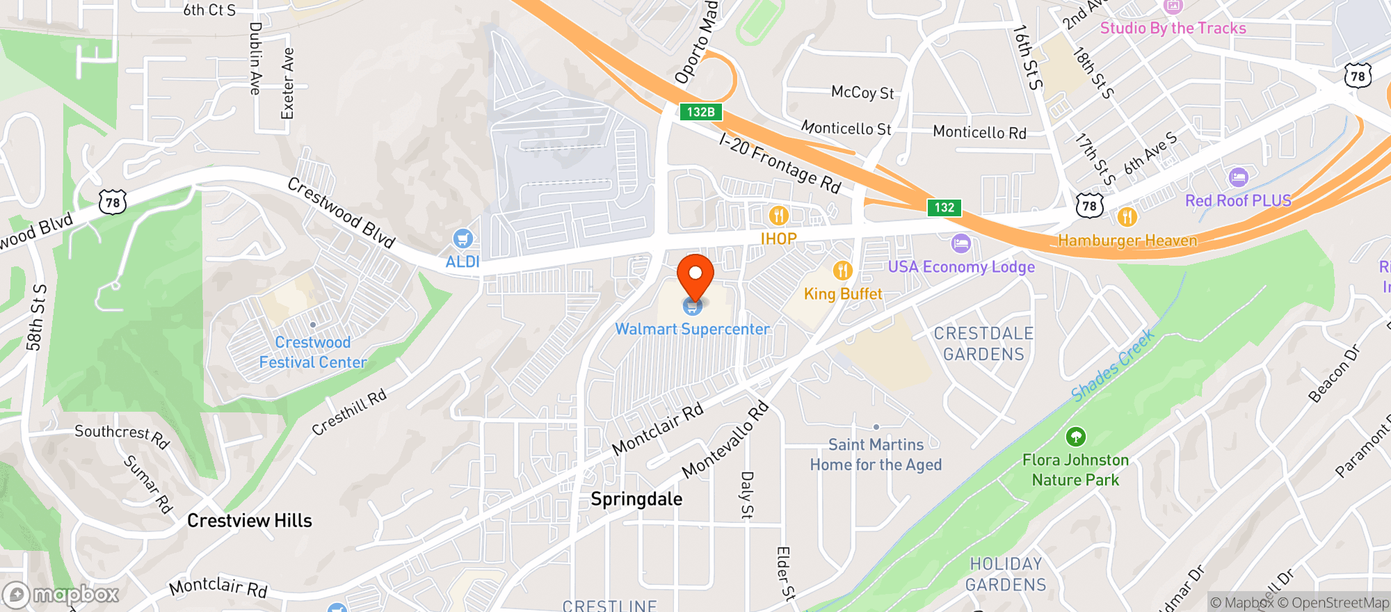 Map showing Walmart Supercenter