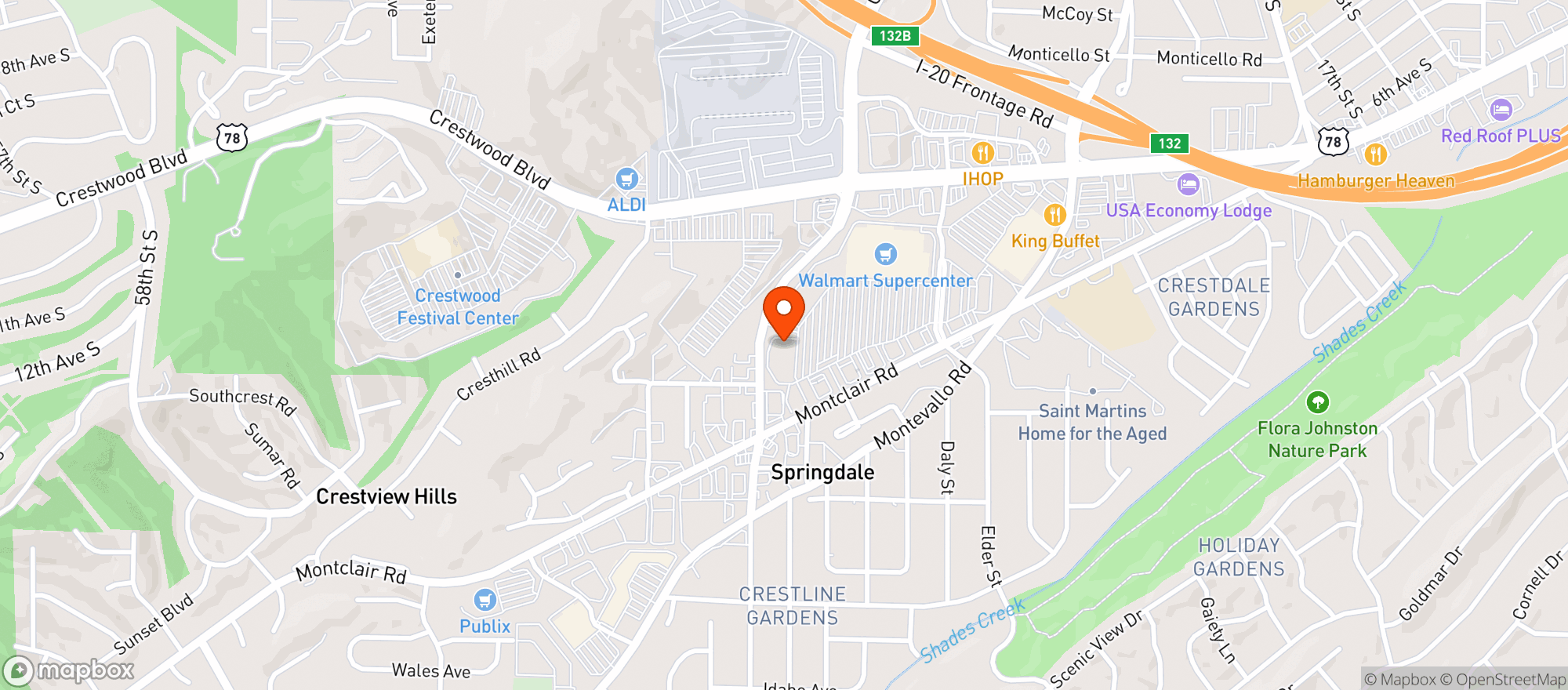 Map showing OG Puff Smoke Shop Birmingham
