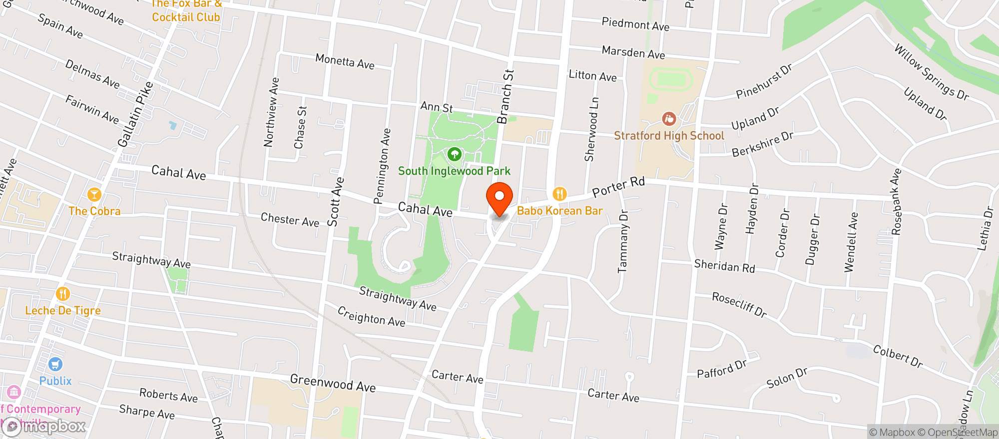 Map showing Porter Road Market