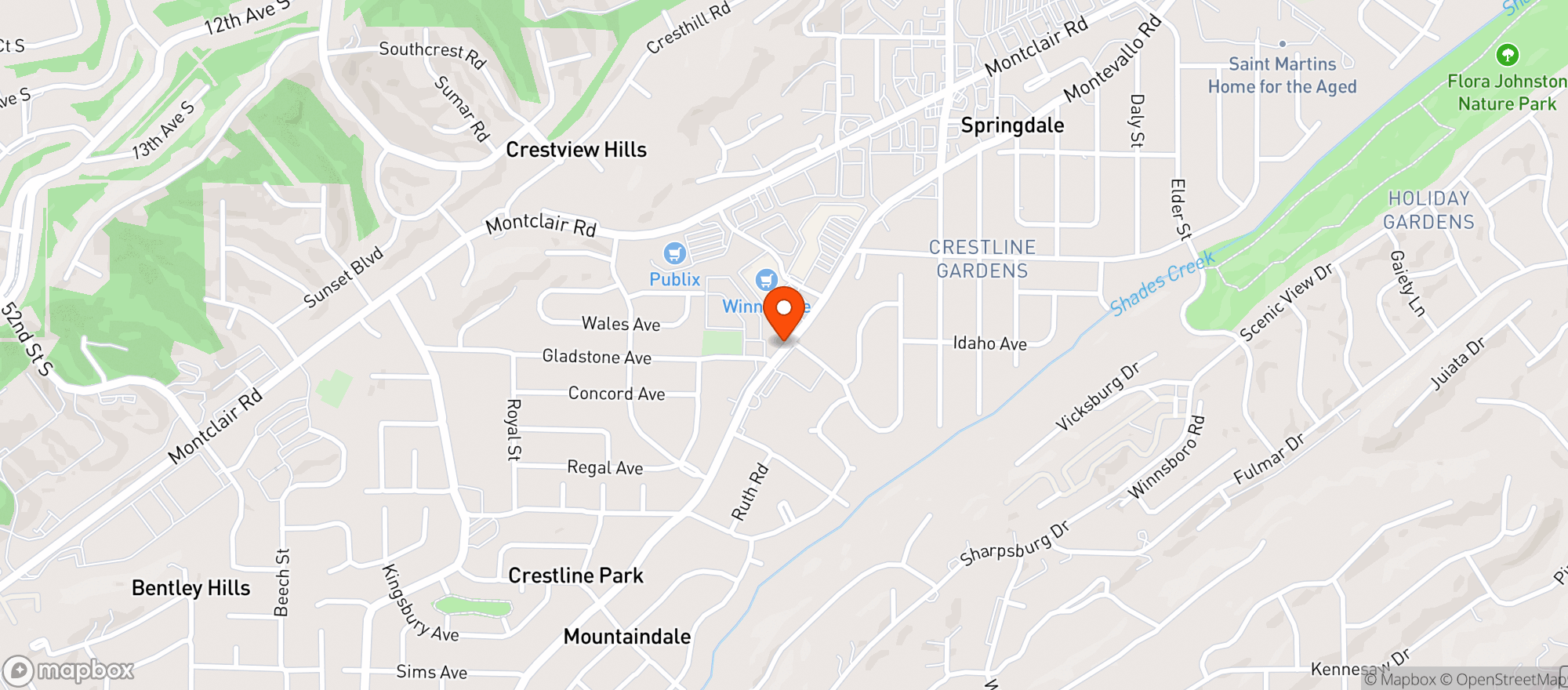 Map showing Winn Dixie