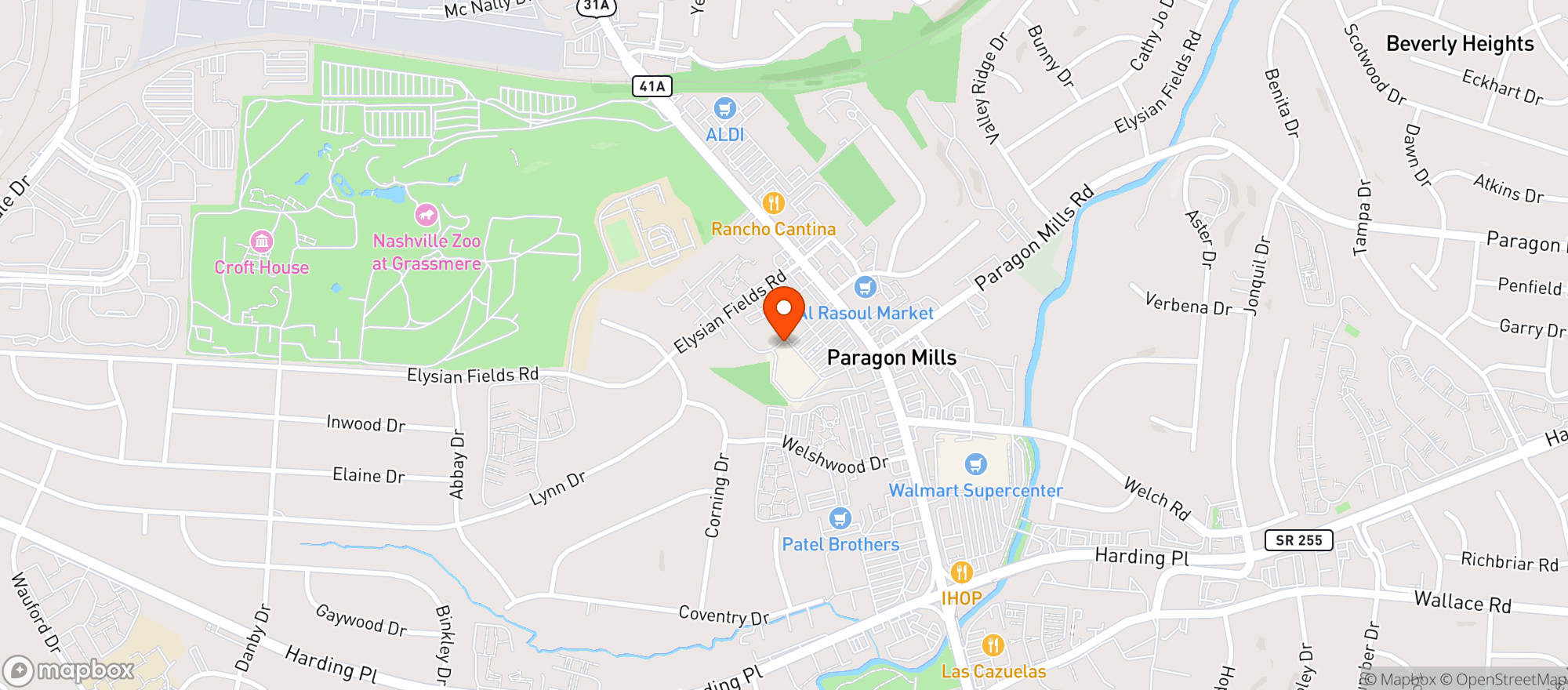 Map showing Taj Indian Restaurant
