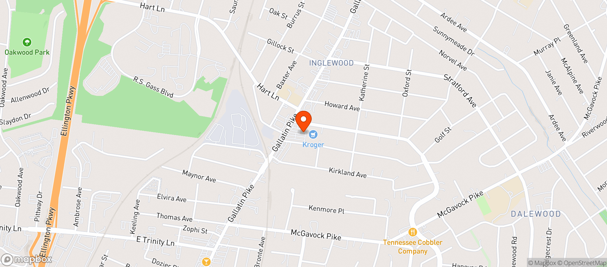 Map showing Kroger