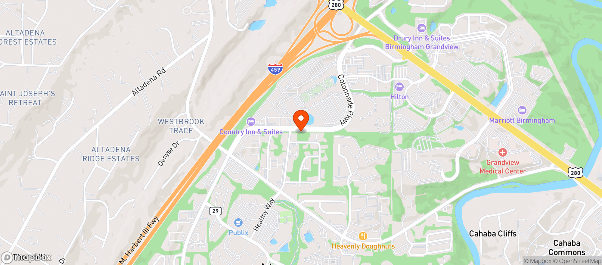 Map showing Black Market Bar & Grill