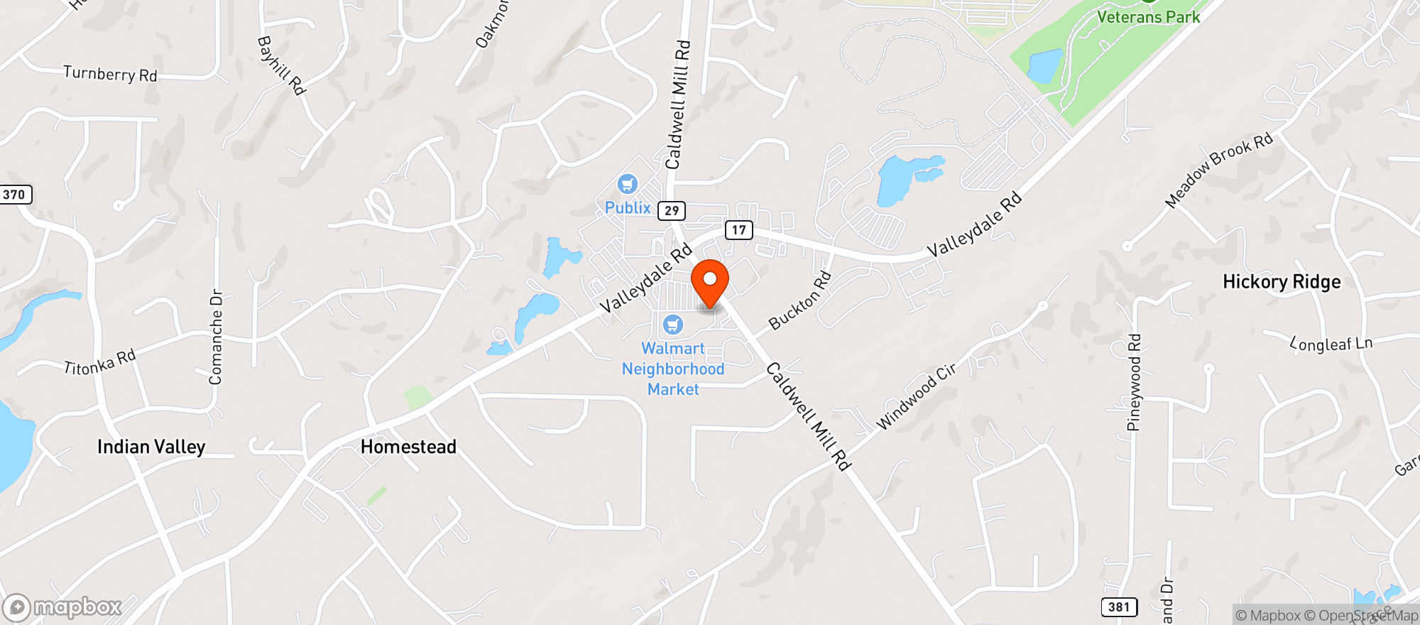 Map showing Walmart Neighborhood Market