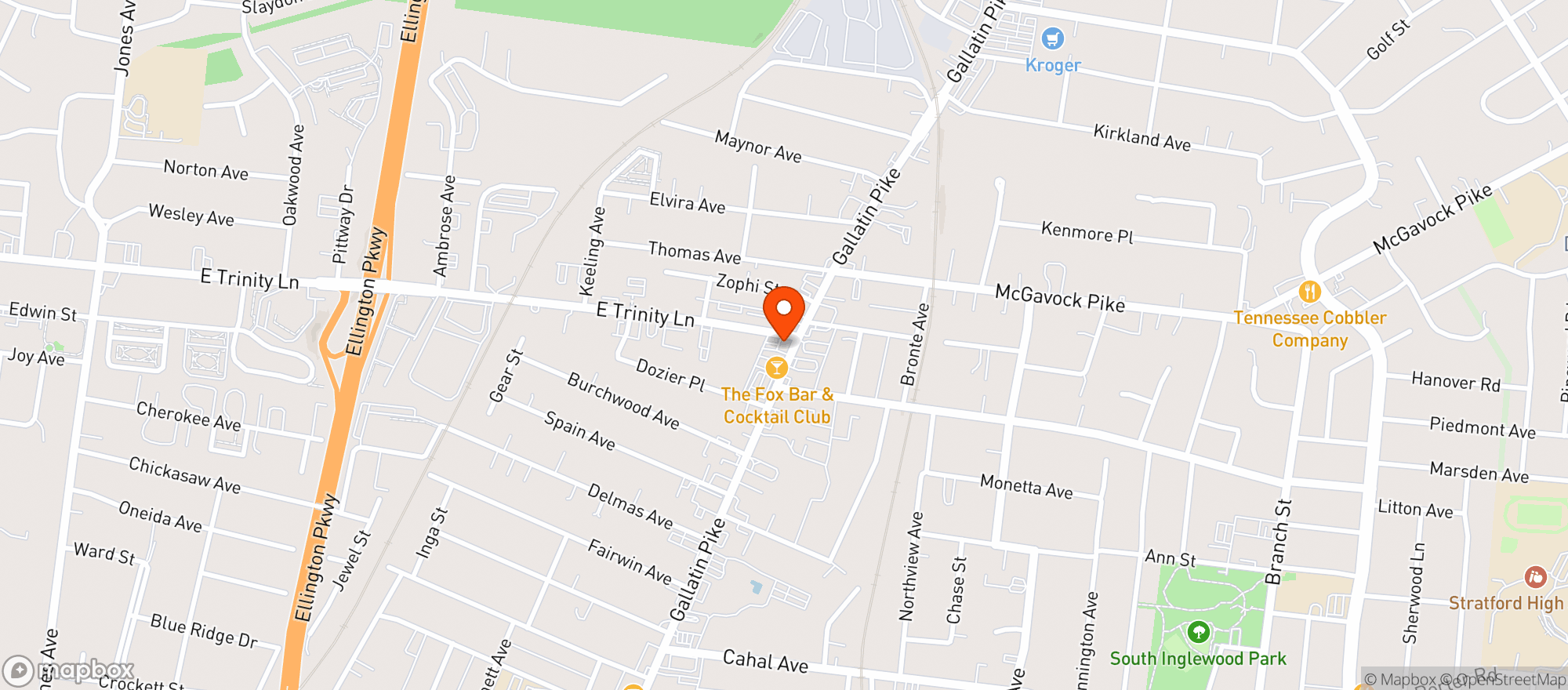 Map showing Gramps Garage Bar