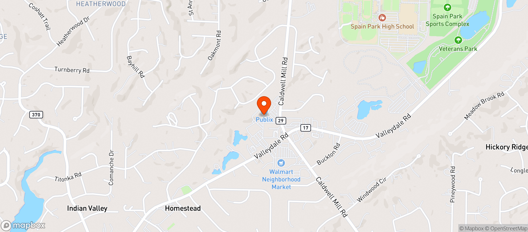Map showing Publix