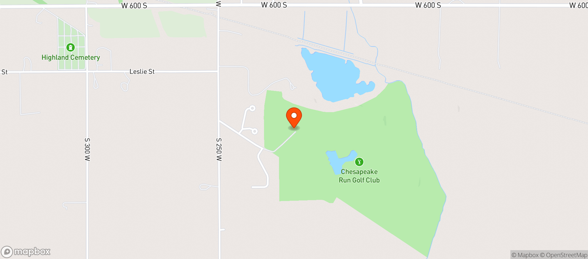 Map showing Chesapeake Run Golf Club