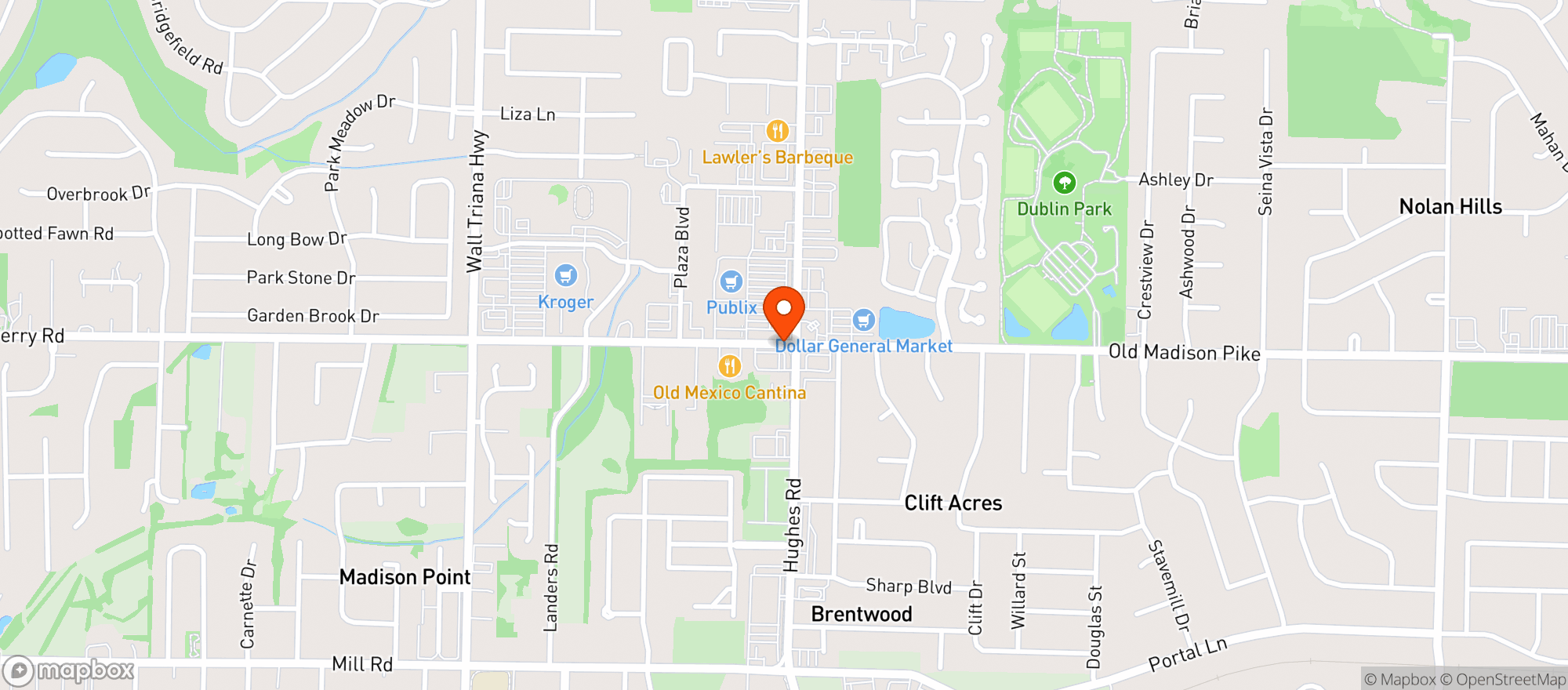 Map showing Publix Super Market