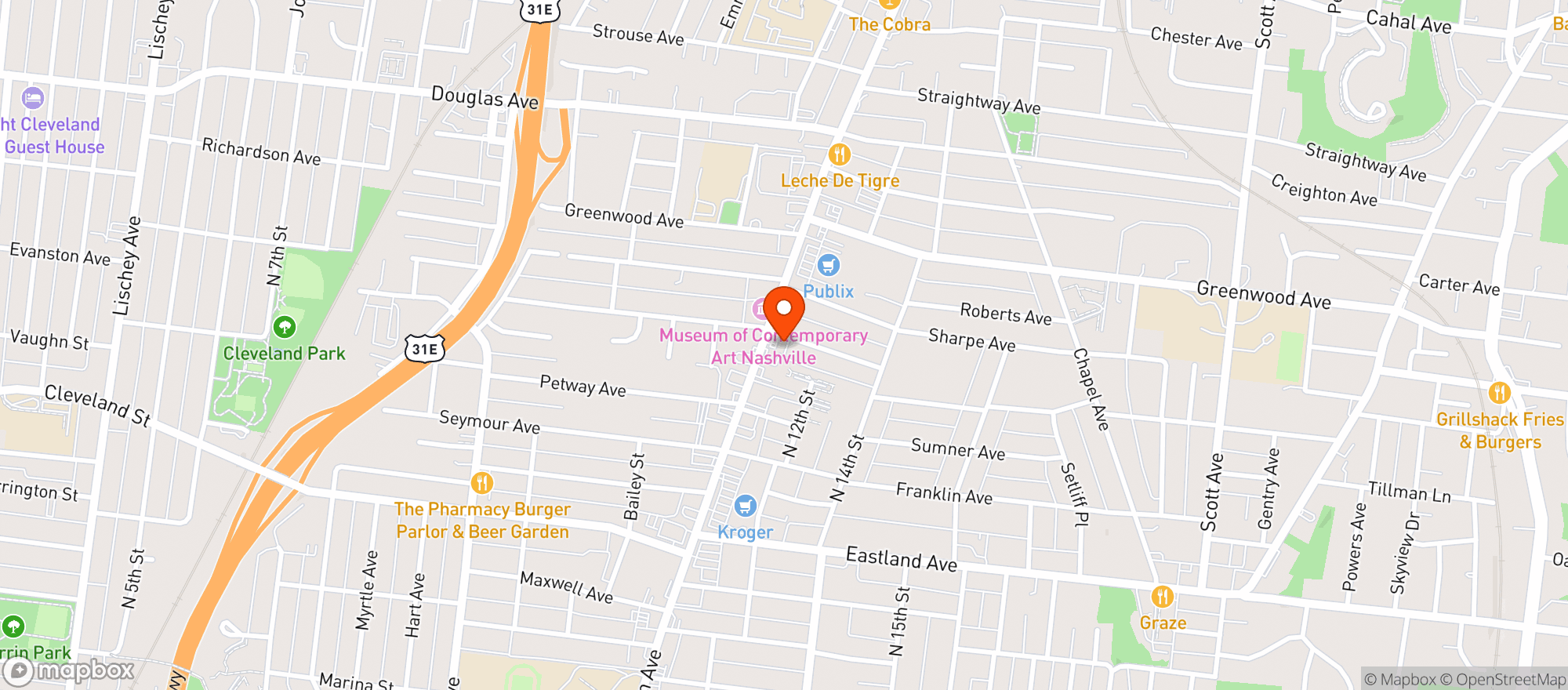 Map showing Z Mart (Gallatin Rd)