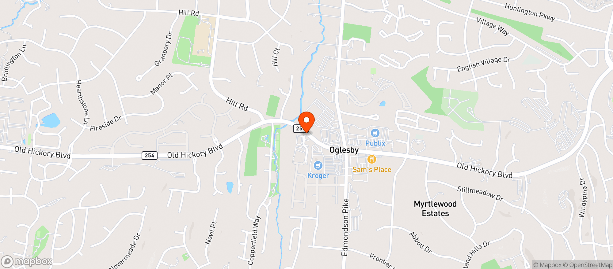 Map showing B & G Spirits