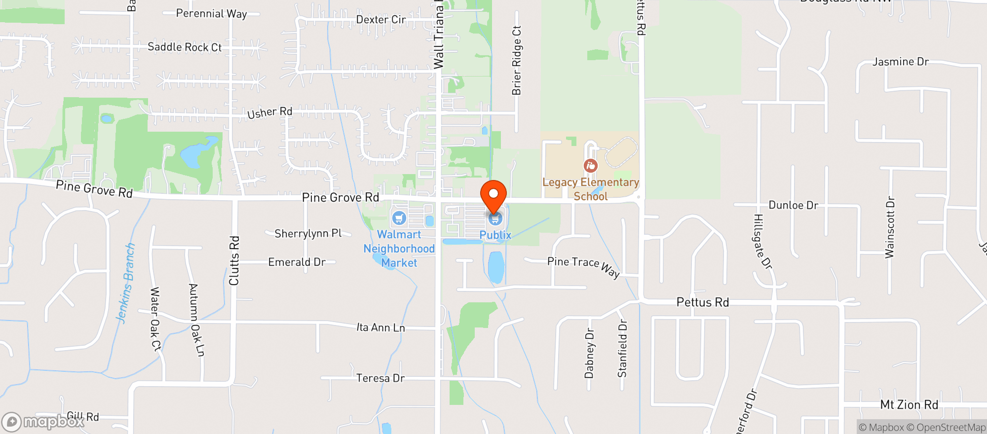 Map showing Publix Super Market #1642