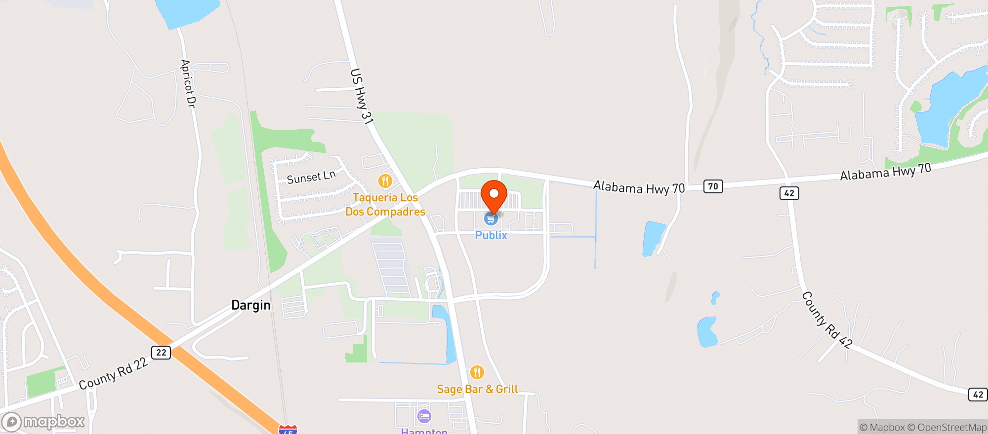 Map showing Publix