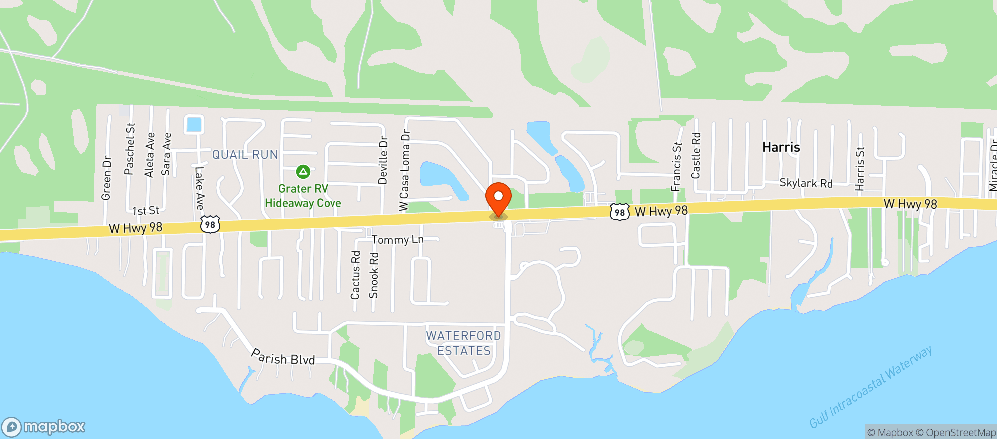 Map showing Tom Thumb