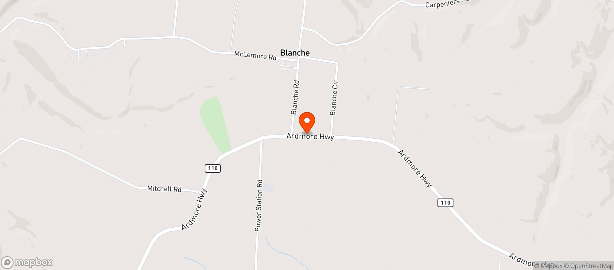 Map showing Blanche Grocery & Deli