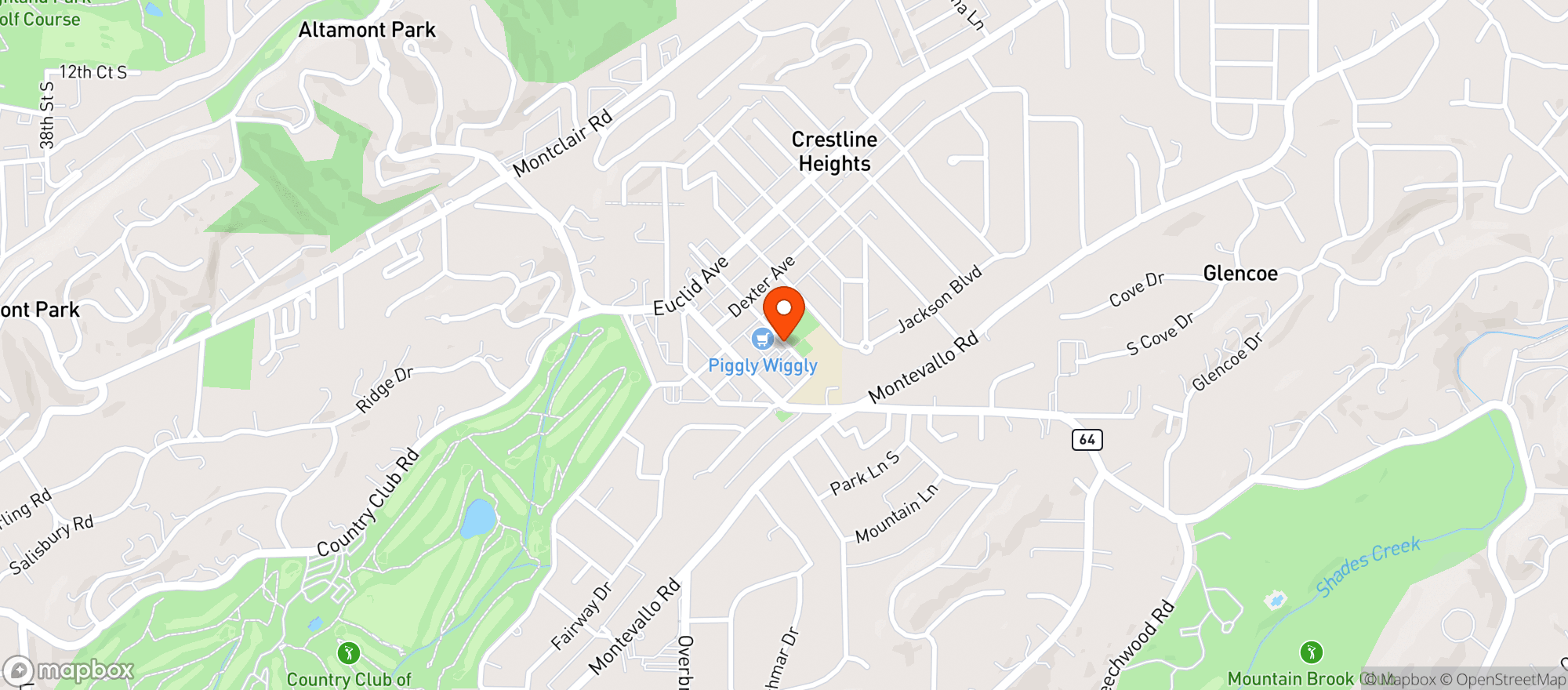 Map showing Piggly Wiggly