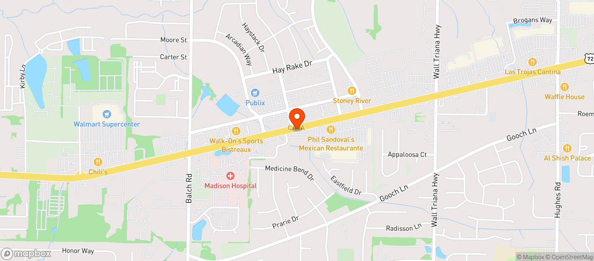 Map showing Target Store