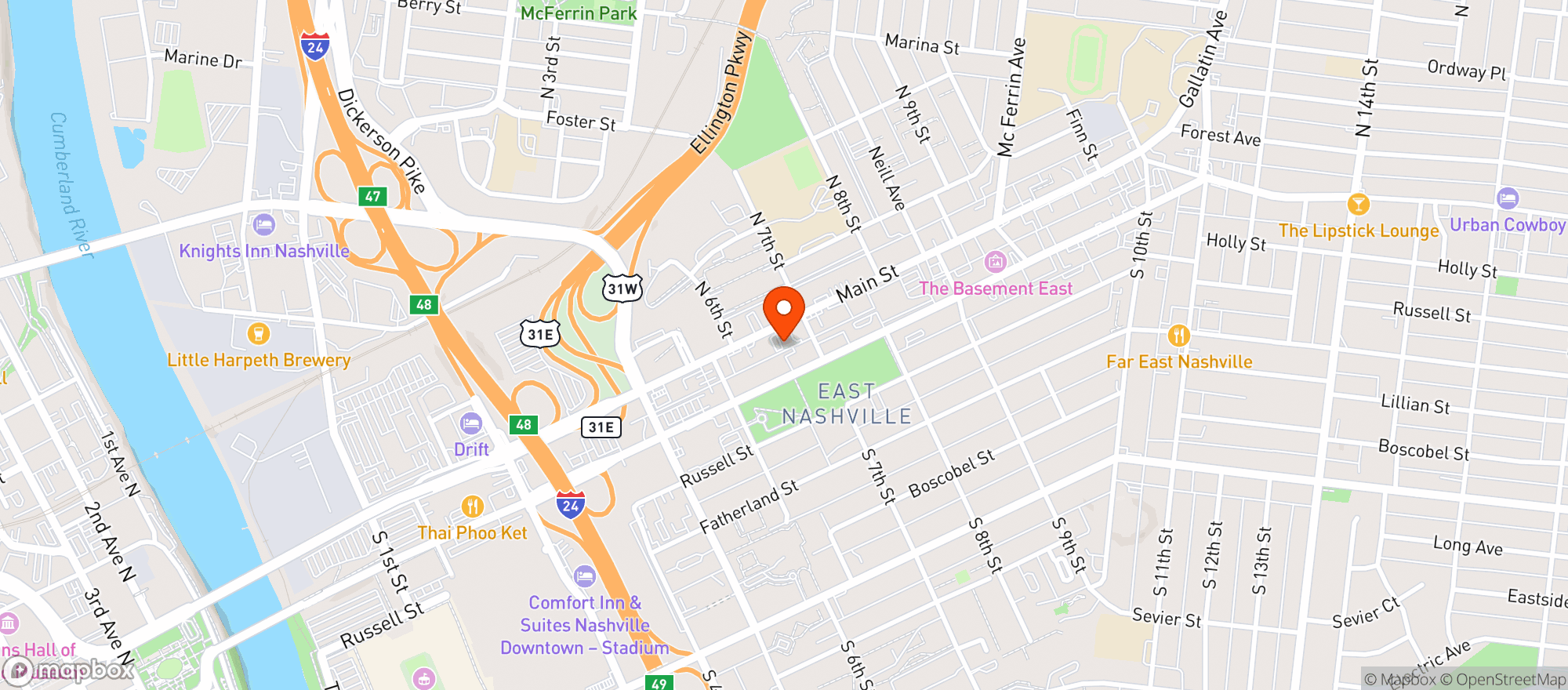 Map showing Turnip Truck - East