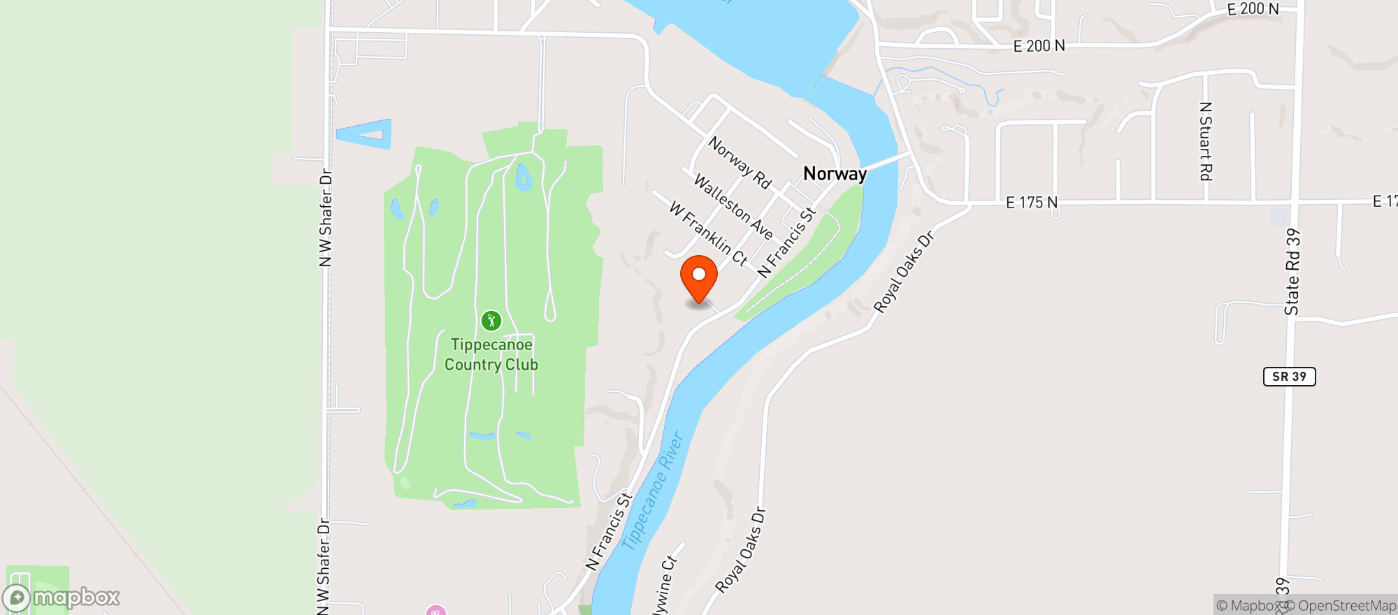 Map showing Angler S