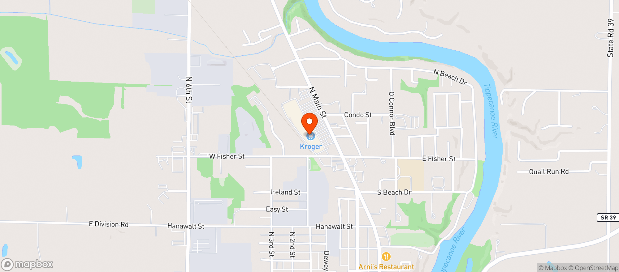 Map showing Kroger