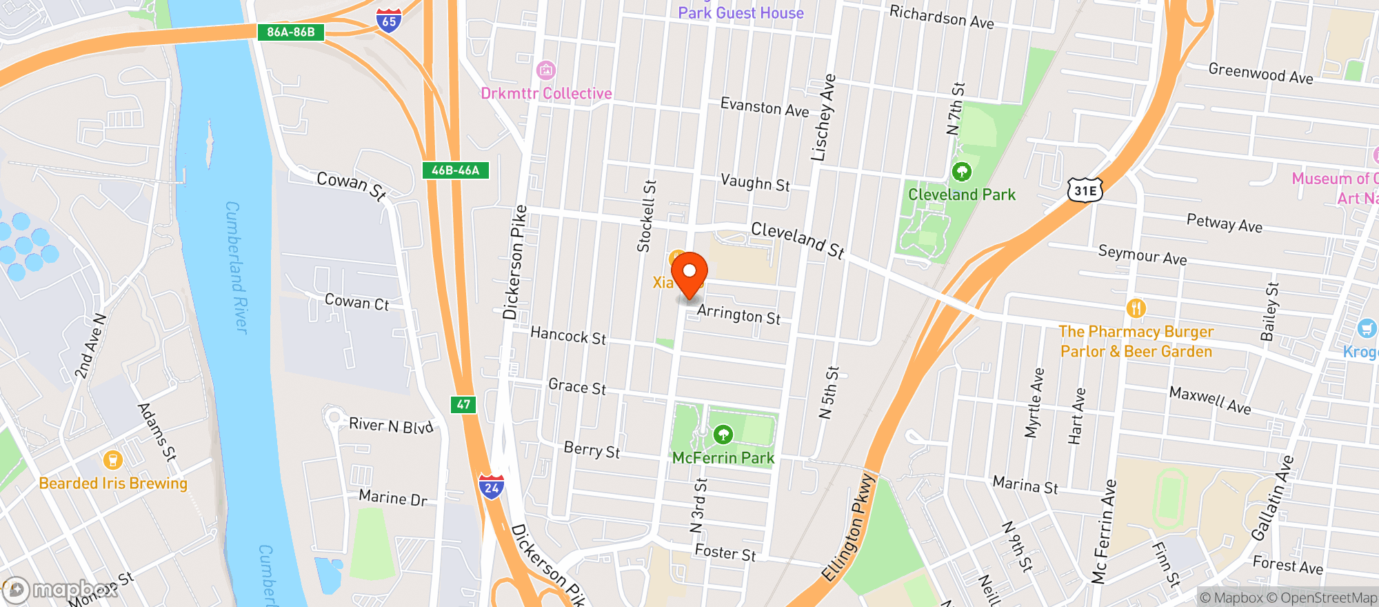 Map showing Redheaded Stranger
