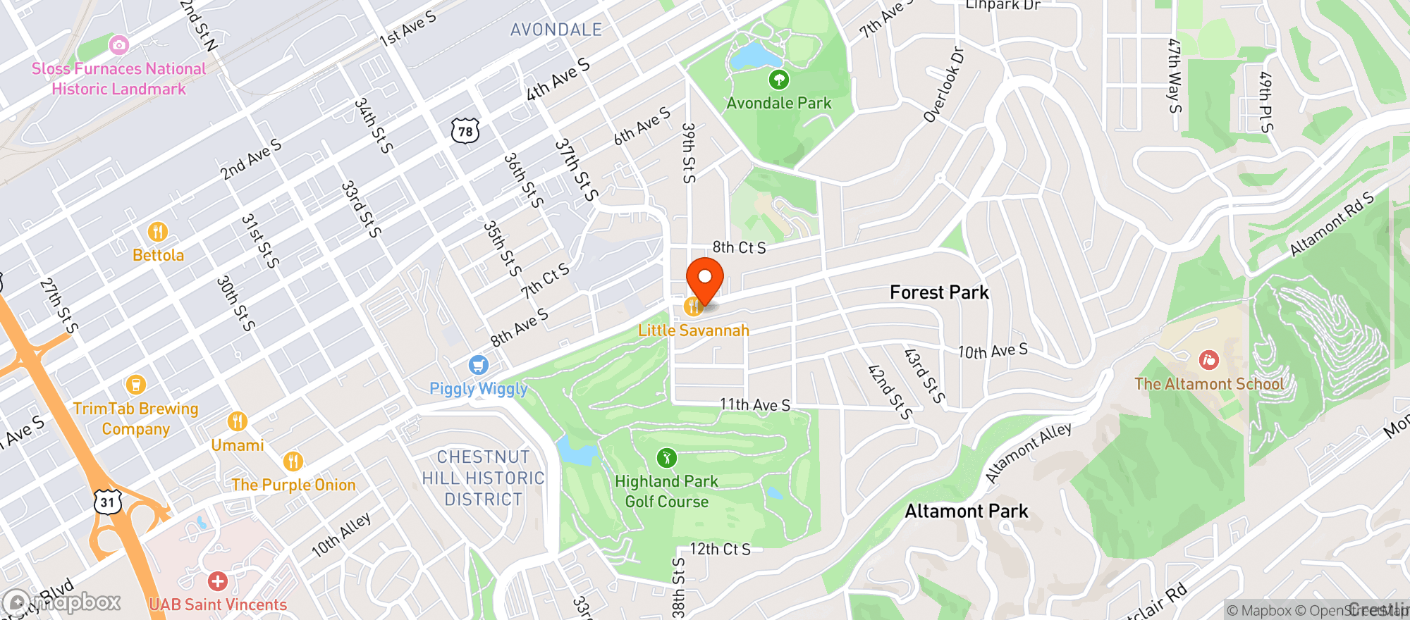 Map showing The Shoppe Non-al