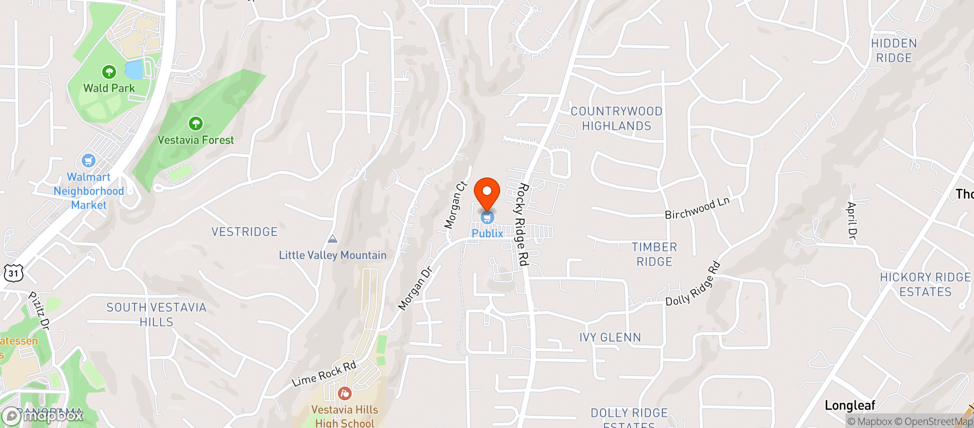 Map showing Publix Super Market #1675