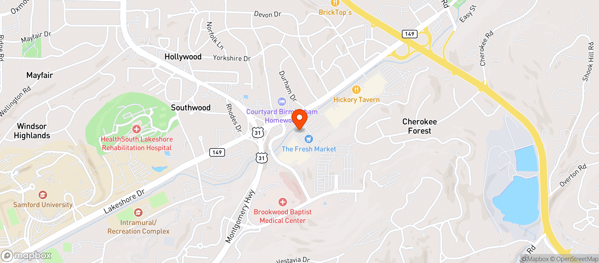 Map showing The Fresh Market