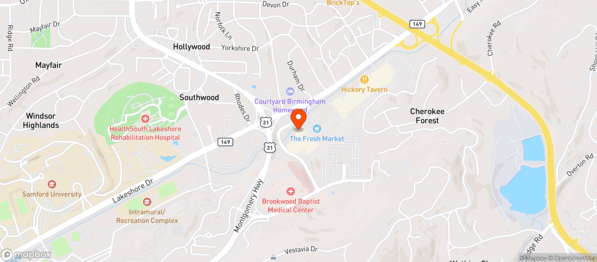 Map showing Target Store