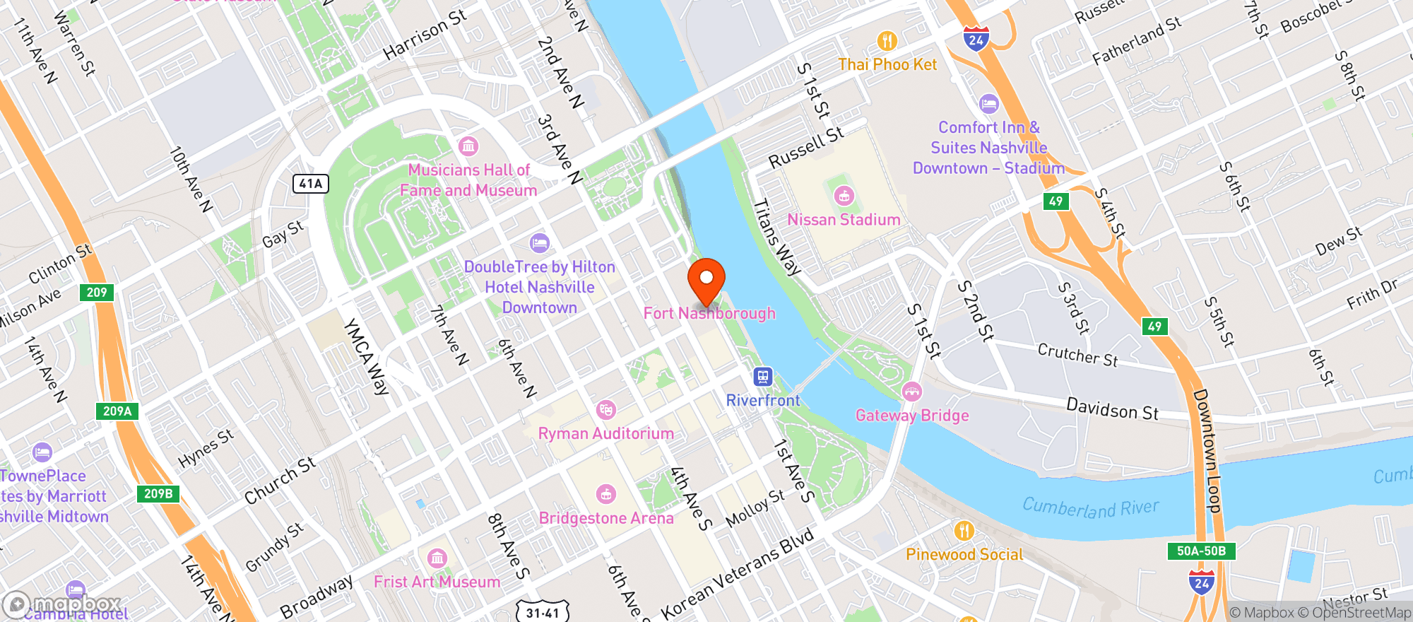 Map showing Petes Dueling Piano Bar