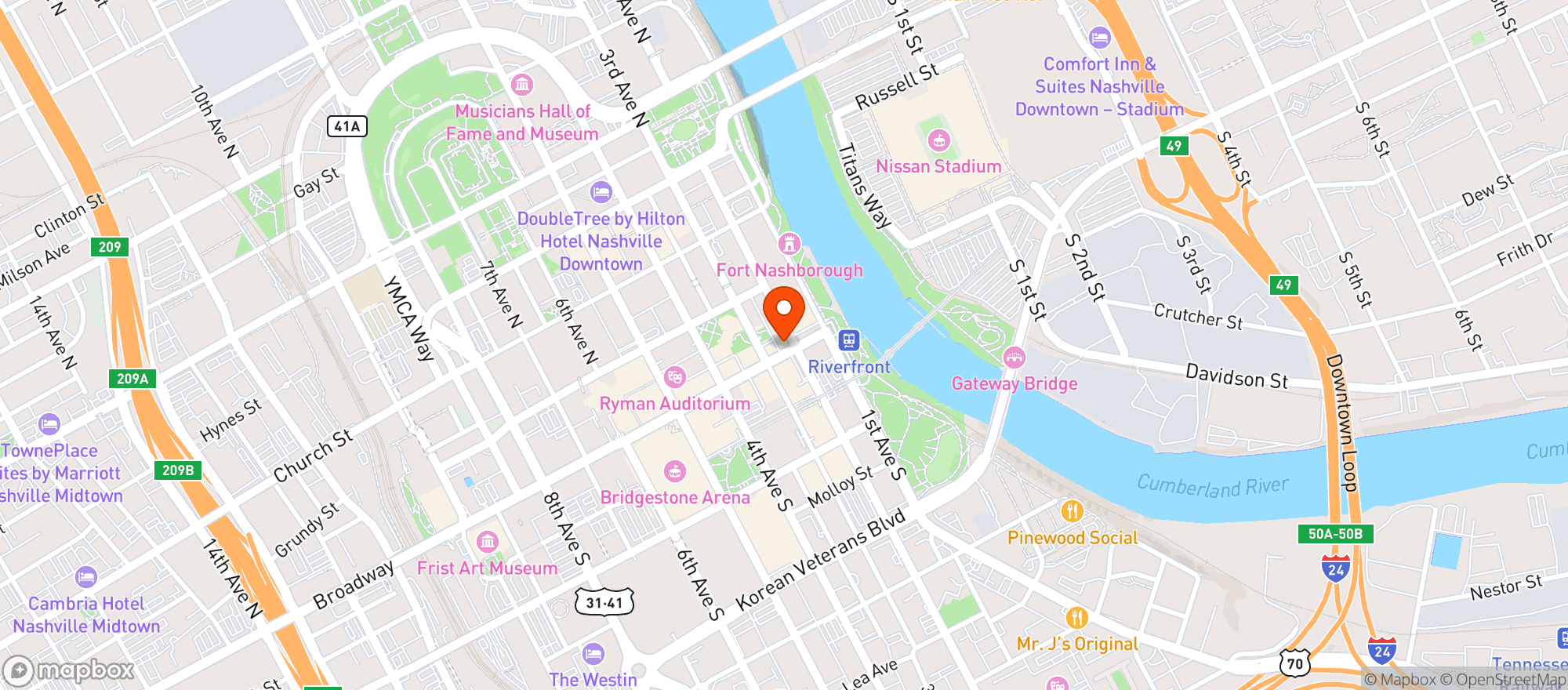 Map showing Chief's On Broadway