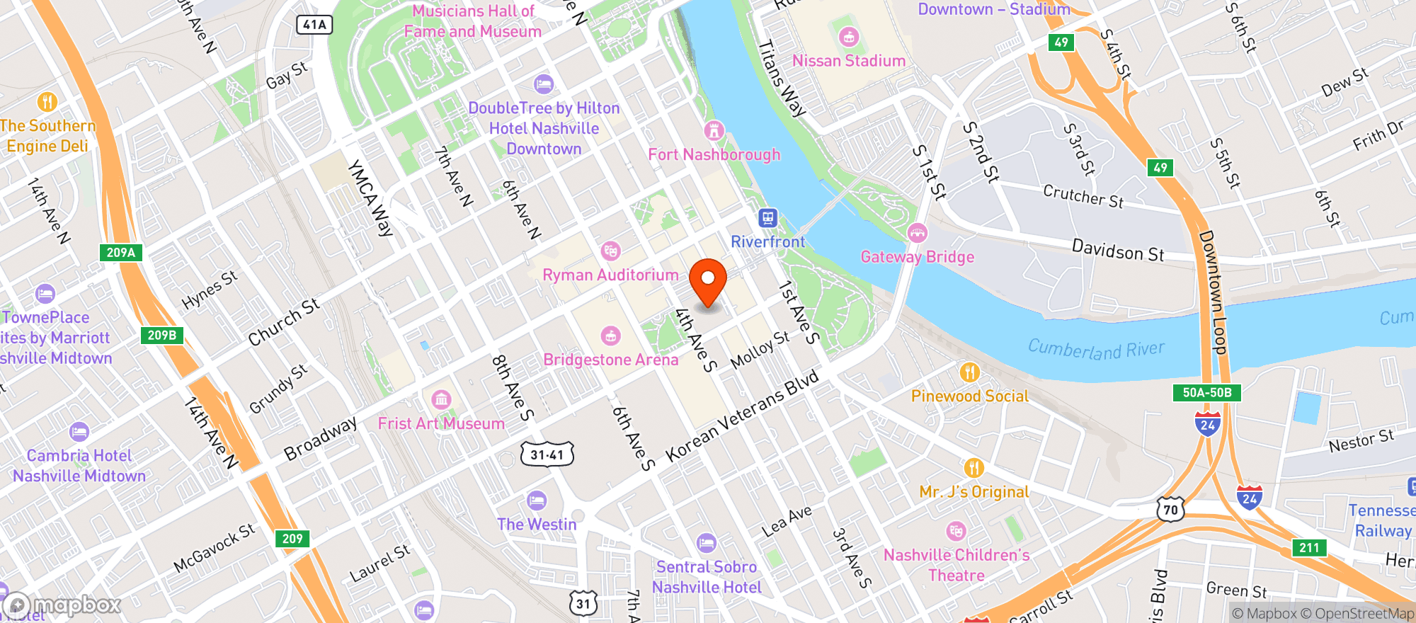 Map showing Schermerhorn Symphony Center