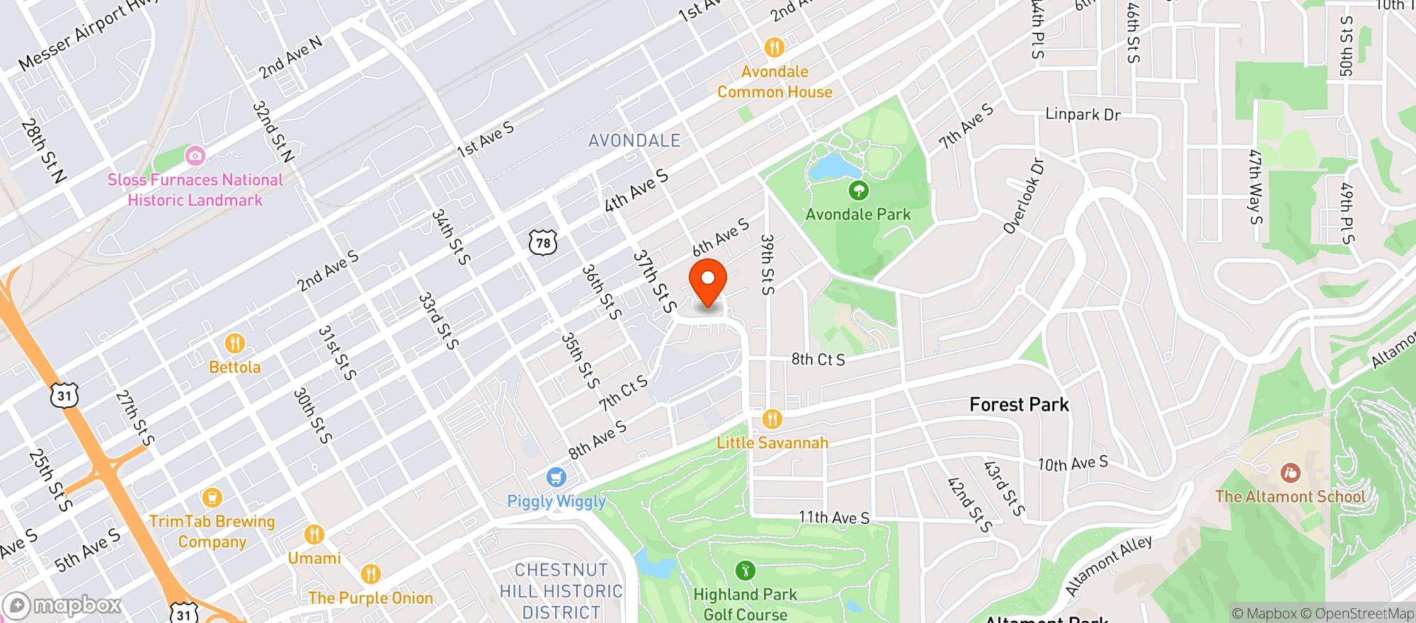 Map showing Magic City Organics