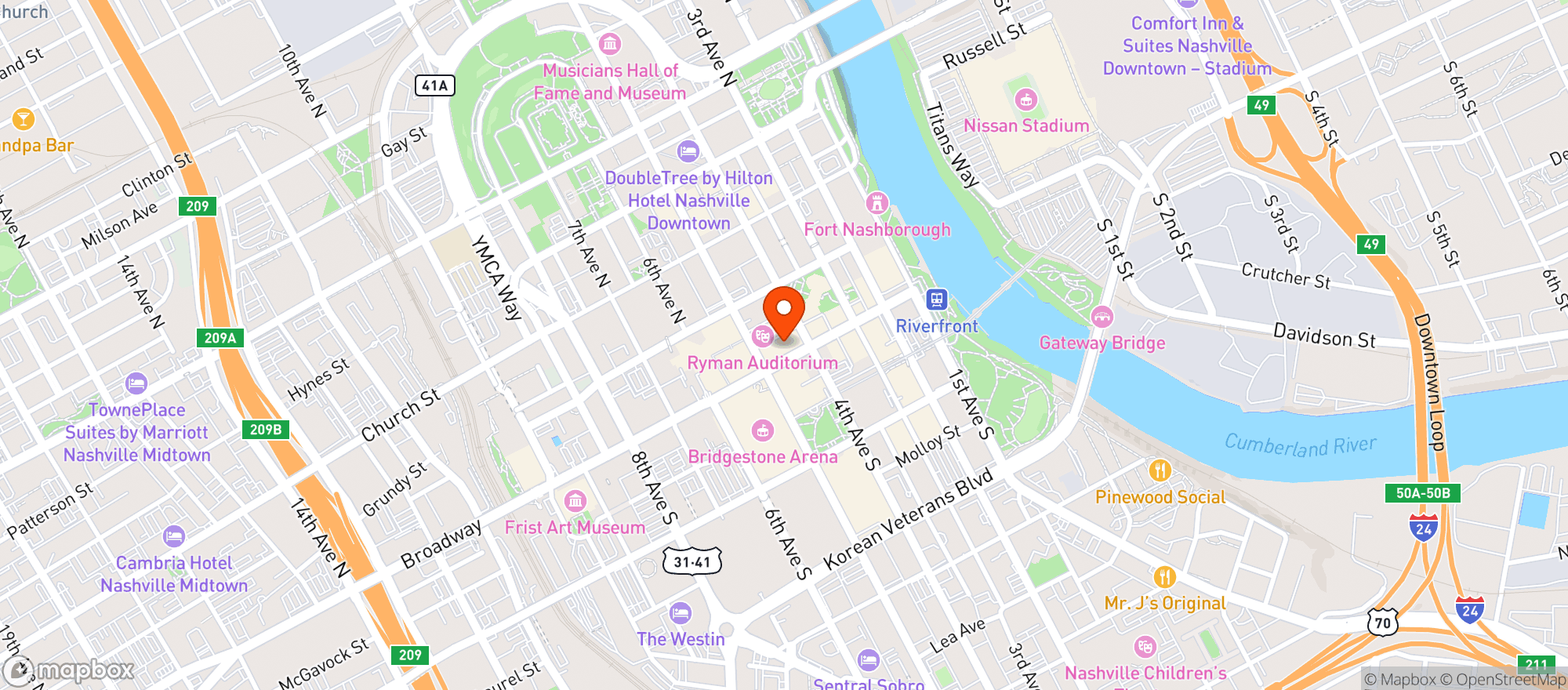 Map showing The Stage On Broadway