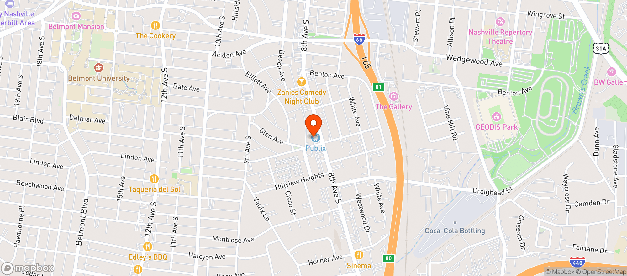 Map showing Publix