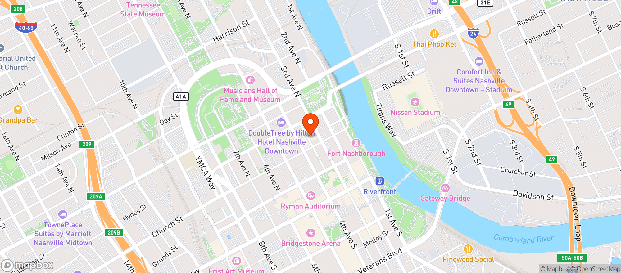 Map showing Black Market Bar + Grill