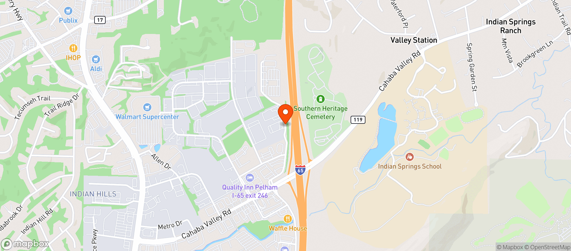 Map showing Texas Roadhouse