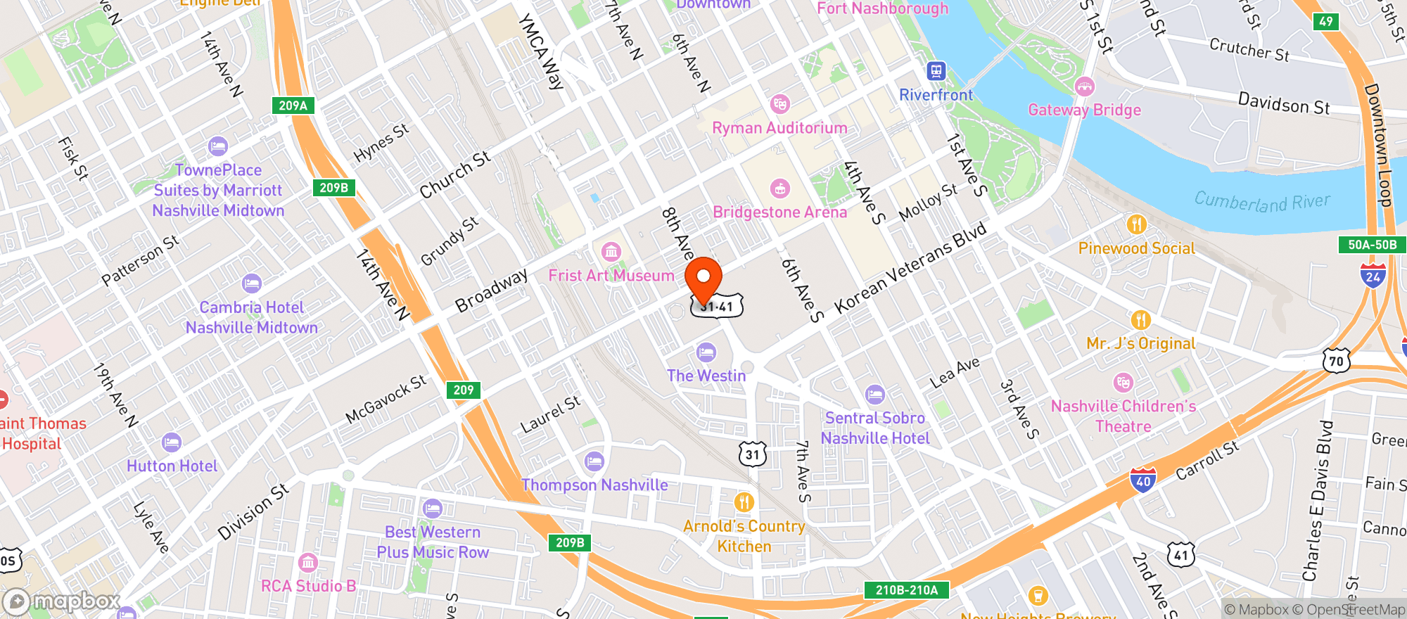 Map showing Bourbon Steak