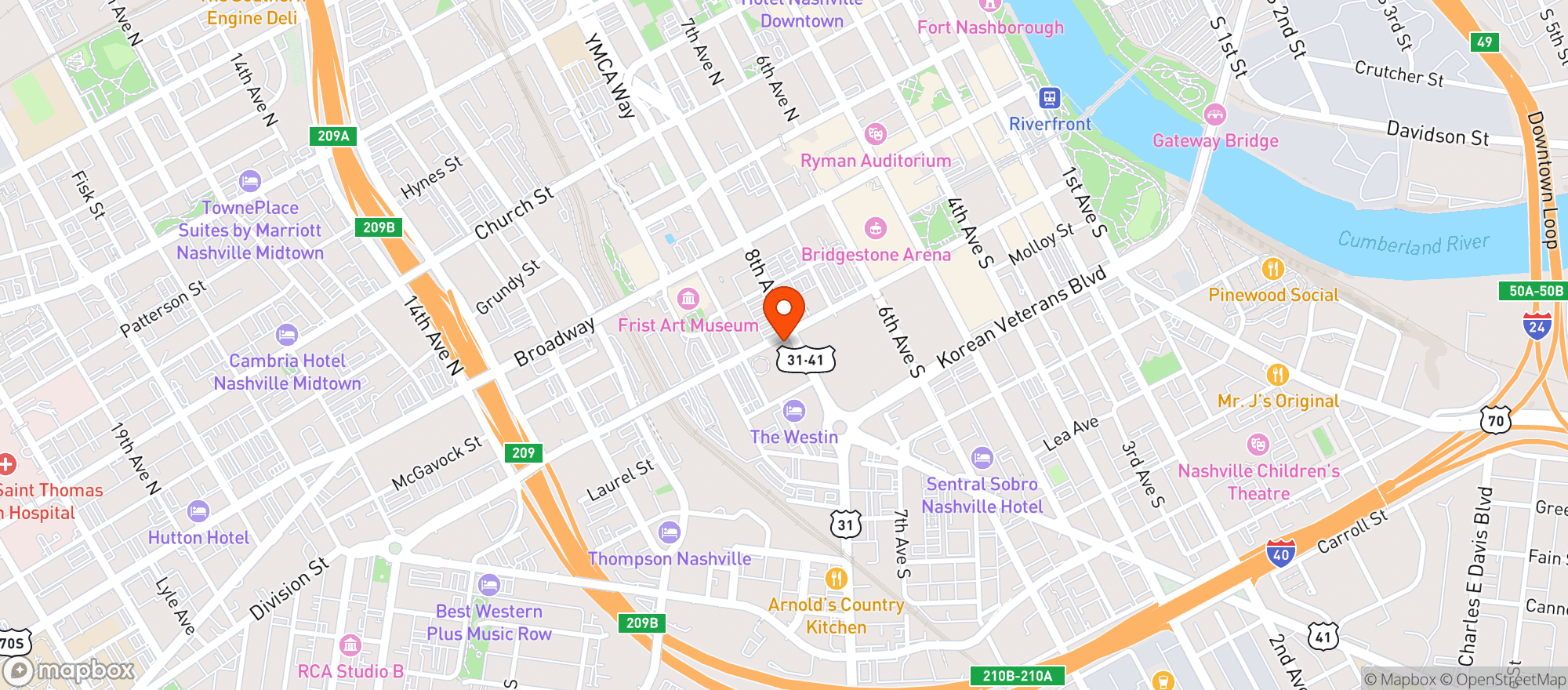 Map showing Jw Marriott Nashville ***Ftx***