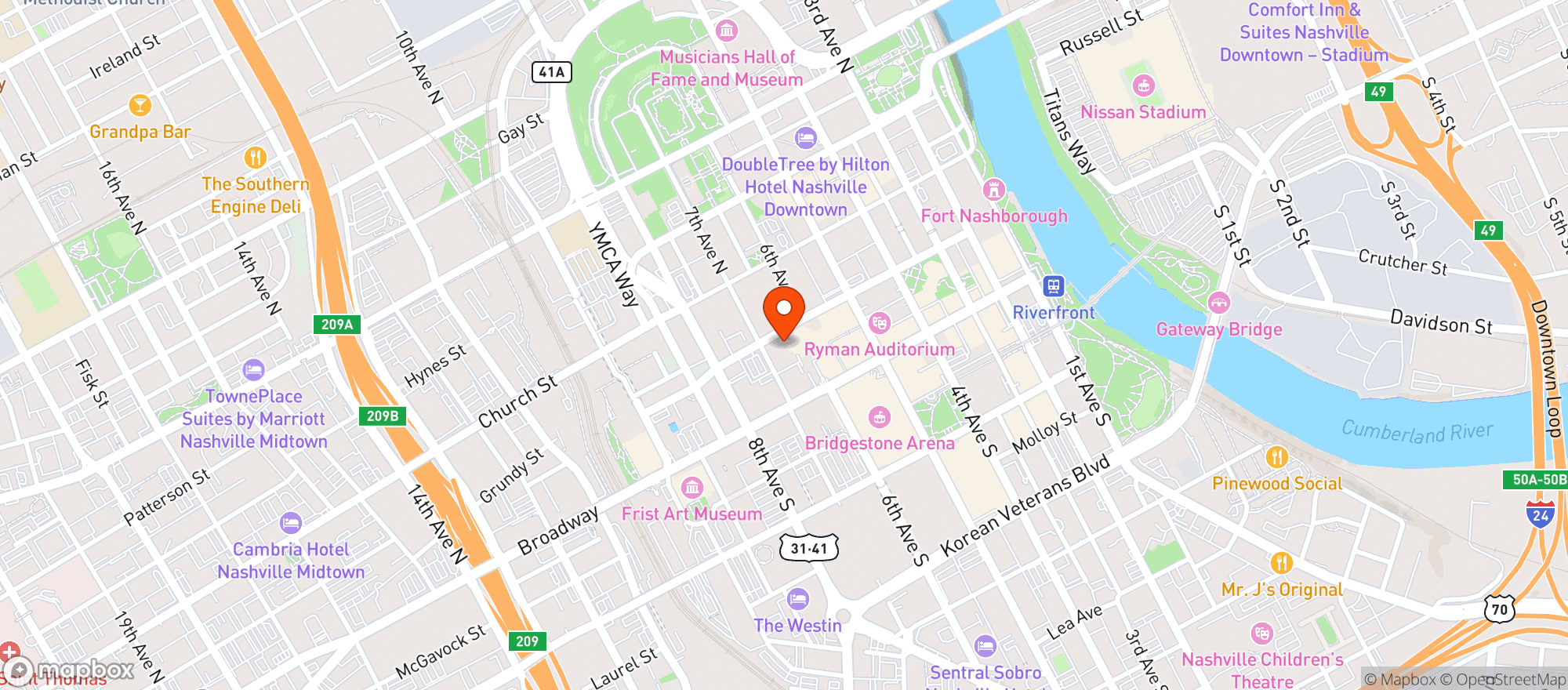 Map showing Nashville Renaissance