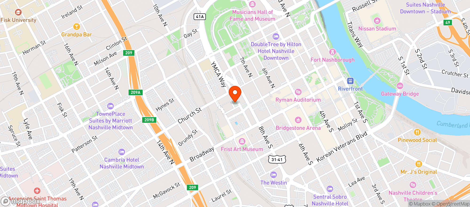 Map showing The Pinnacle Nashville