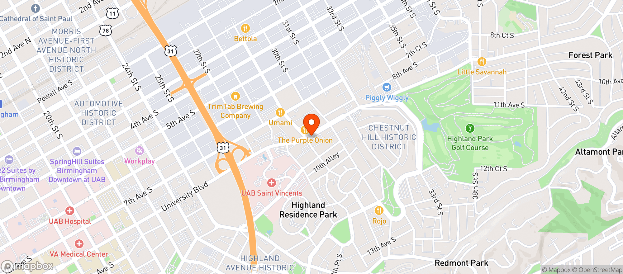 Map showing Clairmont Food Mart