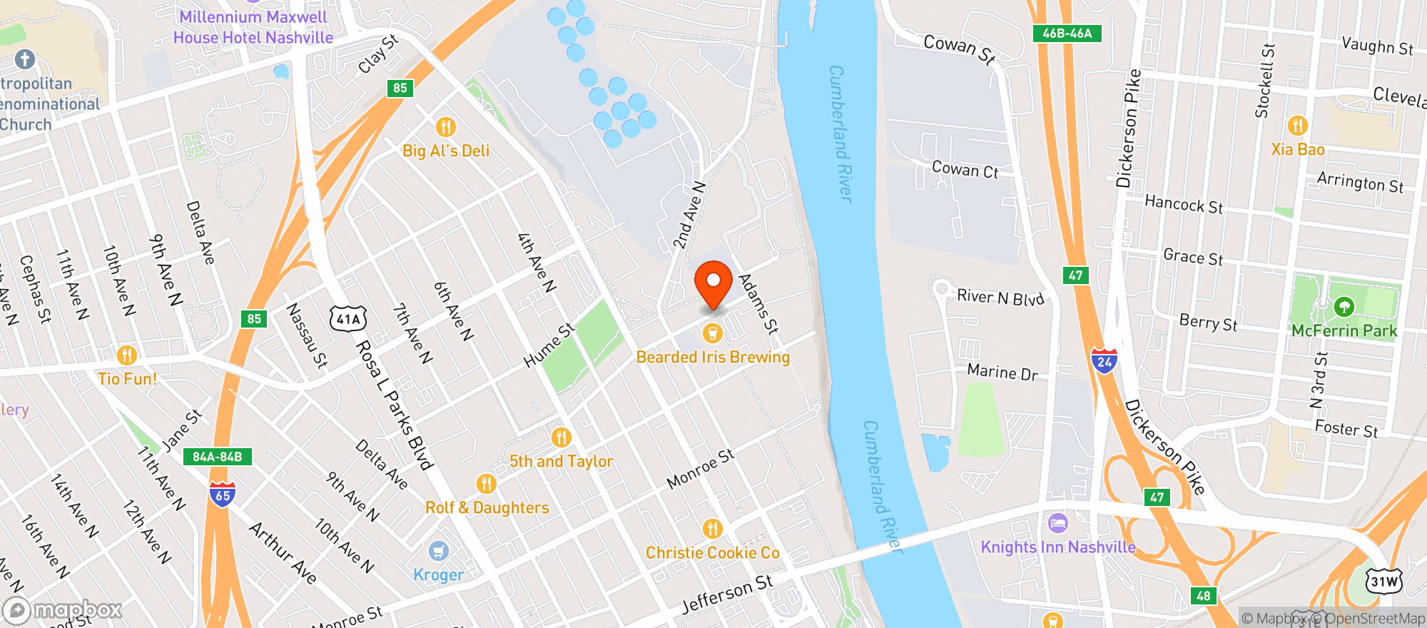 Map showing Bearded Iris Brewing - Van Buren