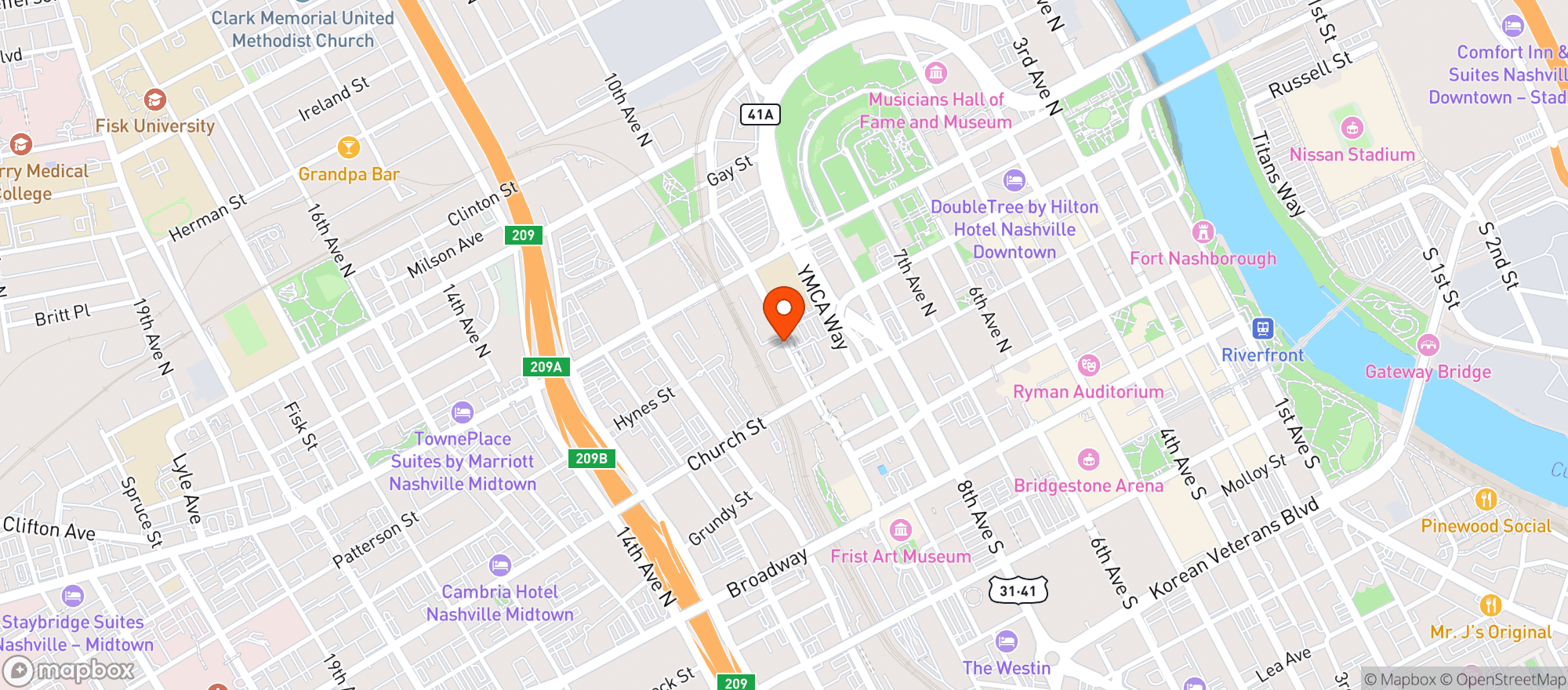 Map showing Philippe Chow Nashville