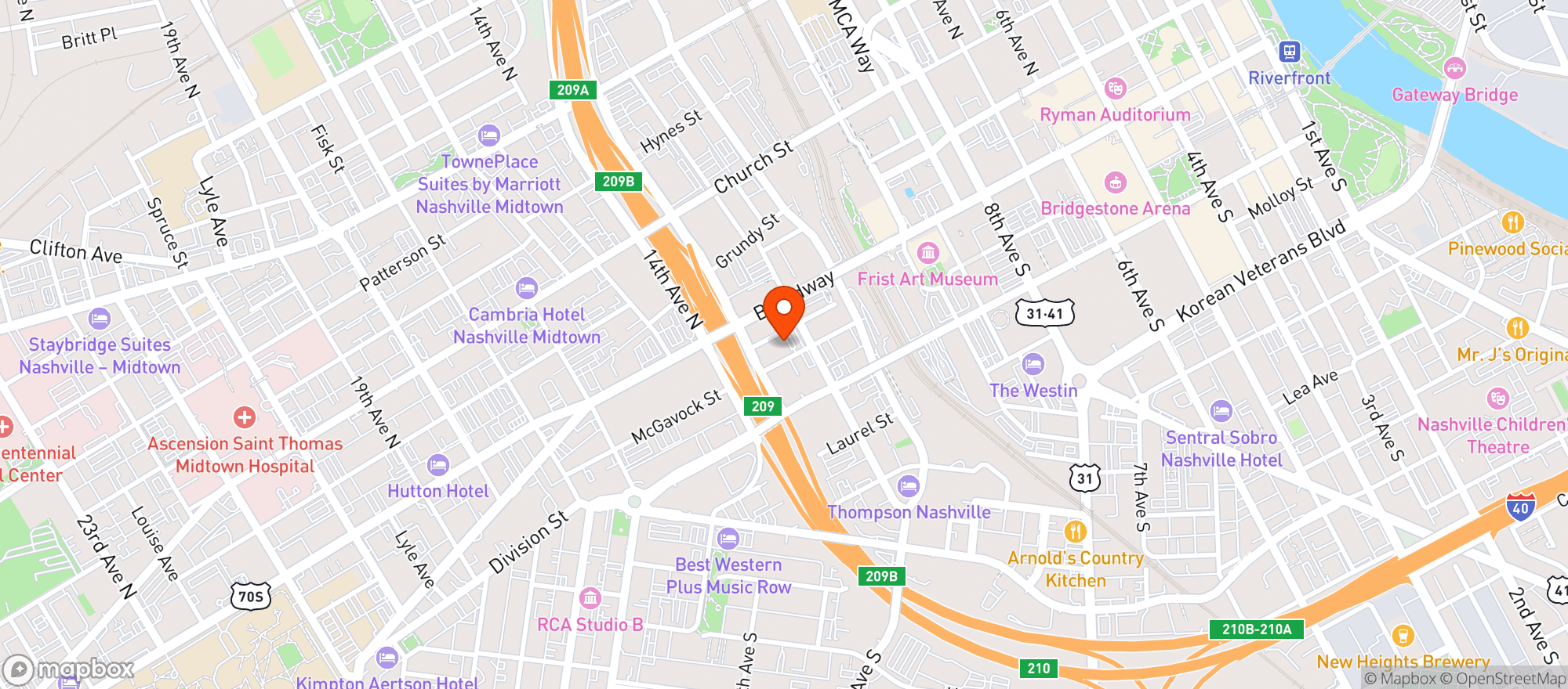 Map showing Adele's in the Gulch