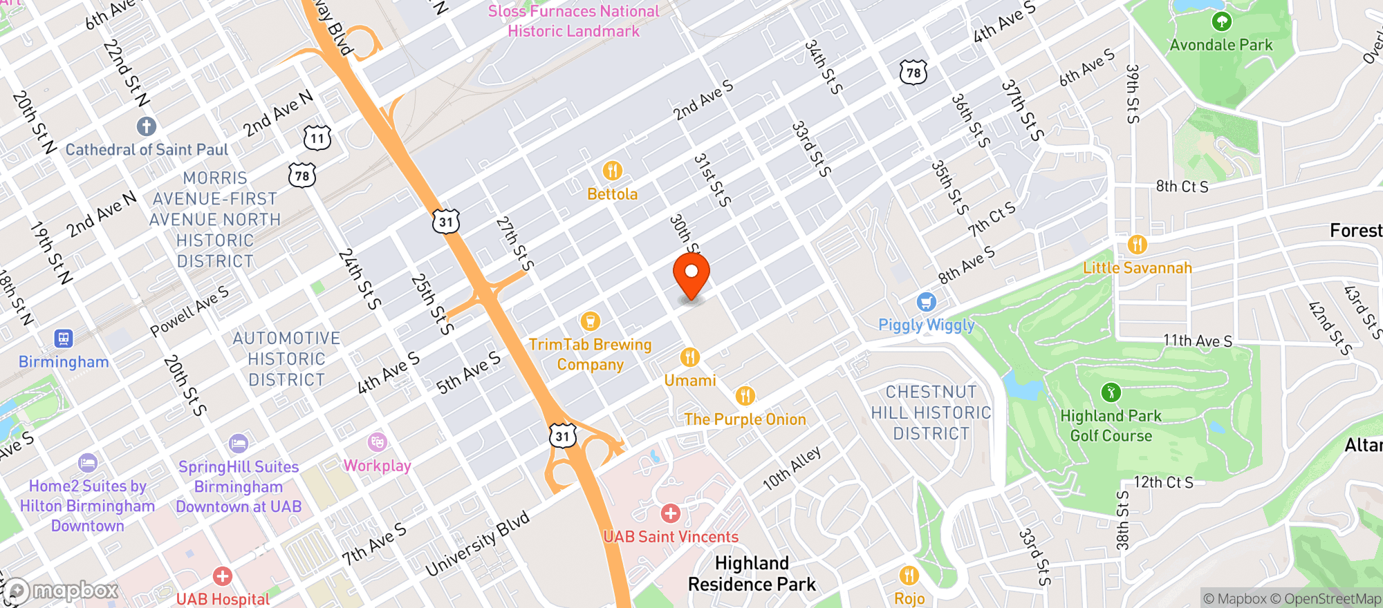 Map showing El Royale Cafe