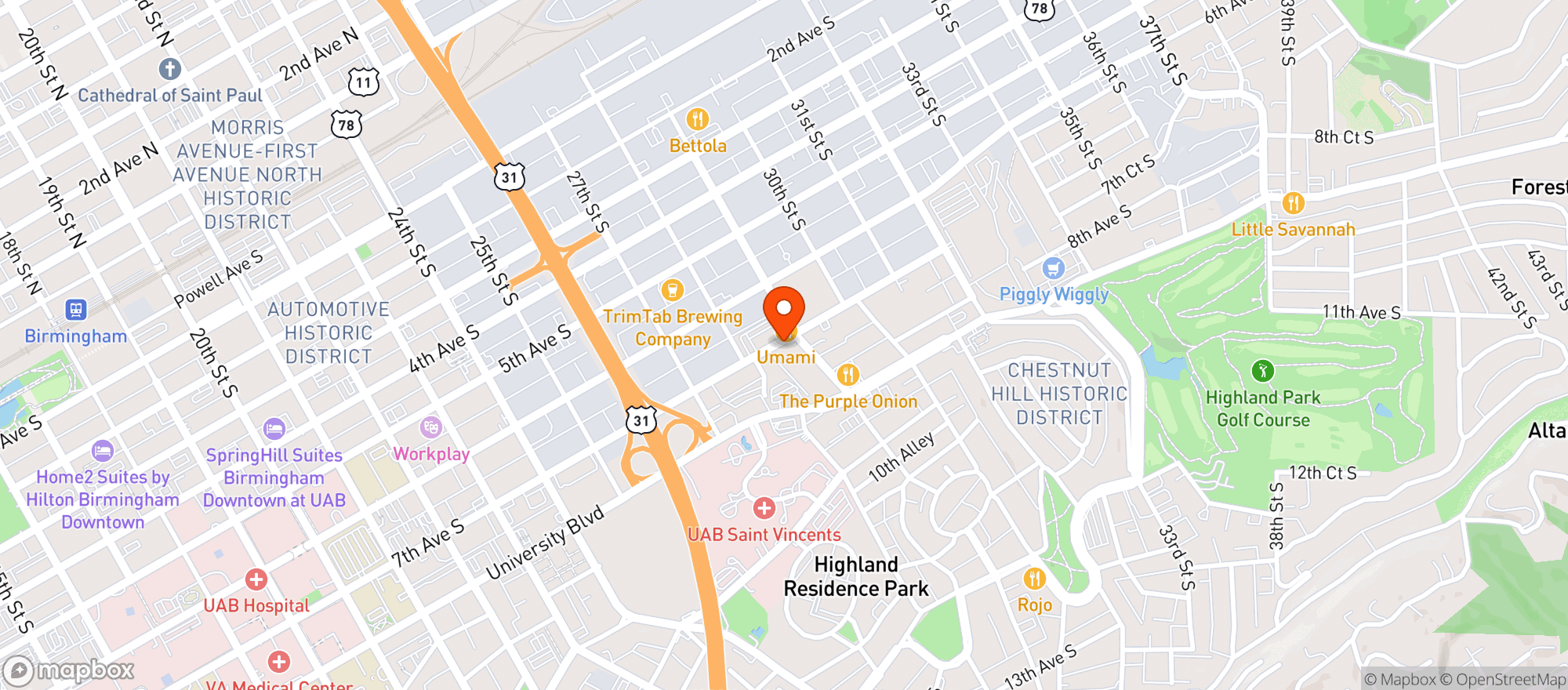 Map showing Los Amigos Mexican Restaurant