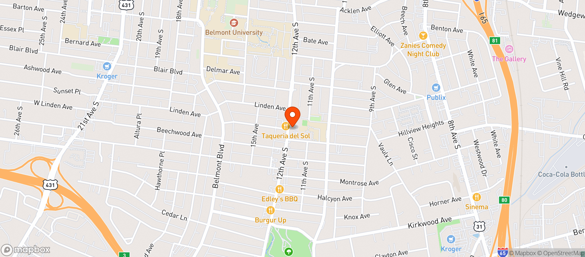 Map showing 12 South Taproom & Grill