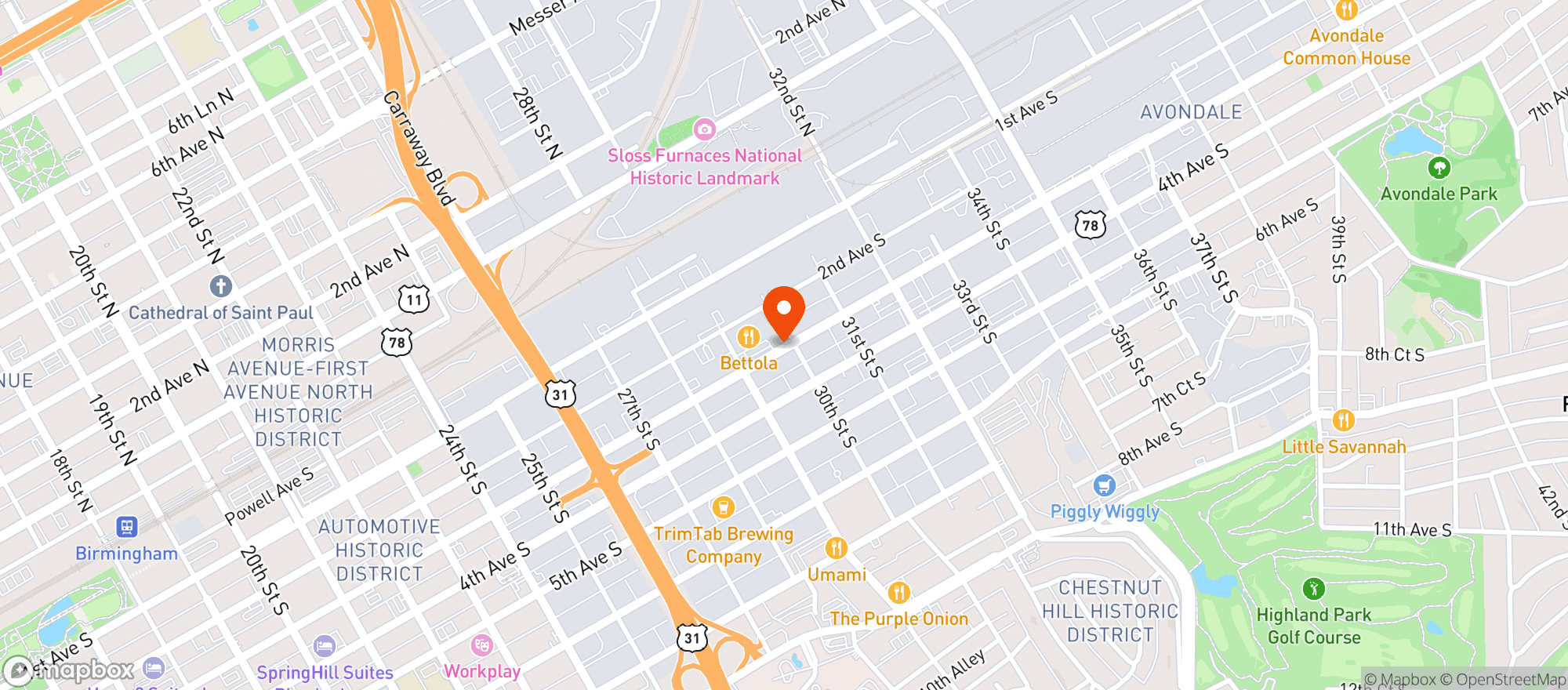 Map showing Hop City Craft Beer & Wine