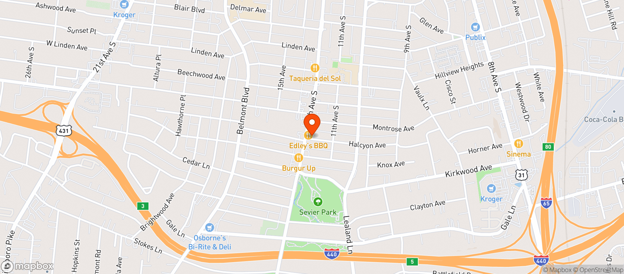 Map showing Filling Station (12 South)